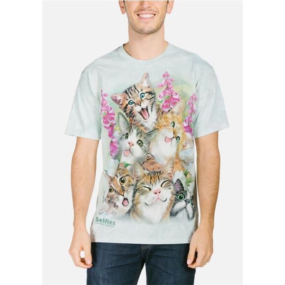 The Mountain by Liquid Blue Men’s XL Kittens Selfie T-Shirt Cotton Cat Lovers - Picture 1 of 7